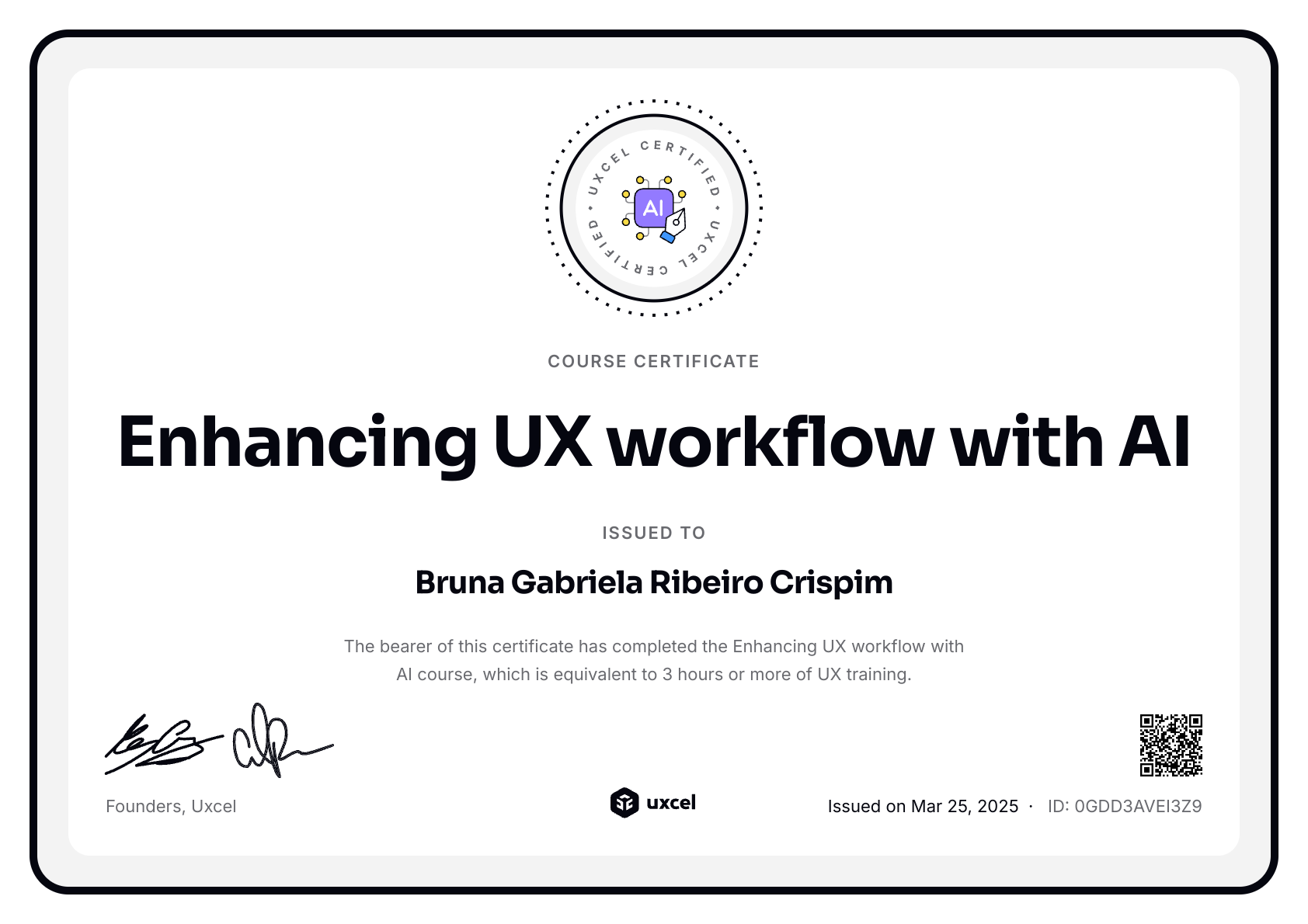 Bruna Gabriela Ribeiro Crispim's certificate